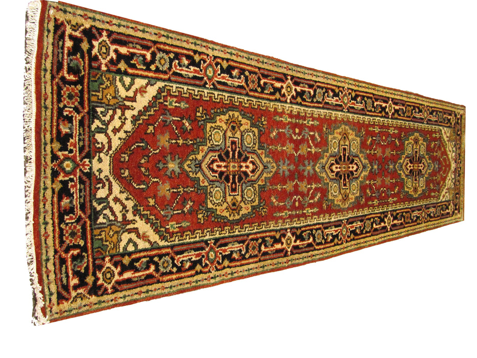 EORC Hand-knotted Wool Rust Traditional Oriental Serapi Rug