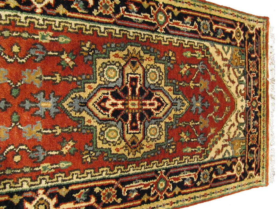 EORC Hand-knotted Wool Rust Traditional Oriental Serapi Rug