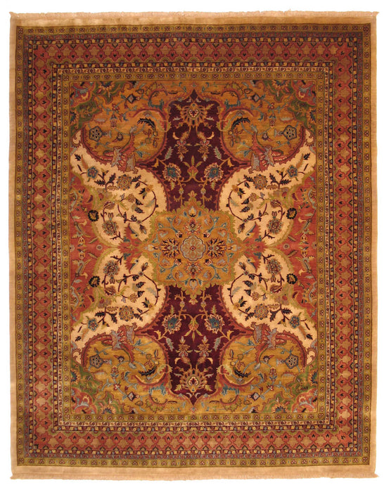 EORC Hand-knotted Wool Ivory Transitional Oriental Polonaise Rug