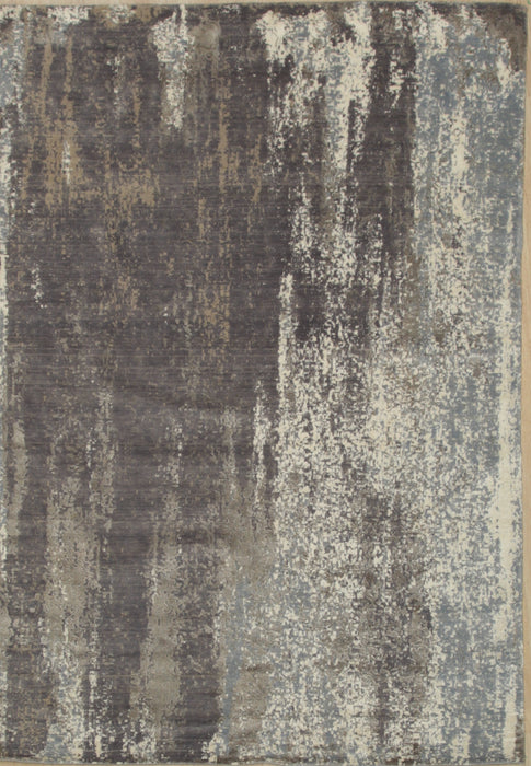 EORC Gray Hand Crafted Wool & Viscose Hand Crafted Rug