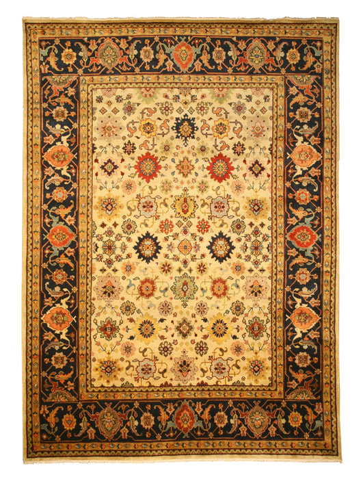 EORC Hand-knotted Wool Ivory Traditional Oriental Super Mahal Rug