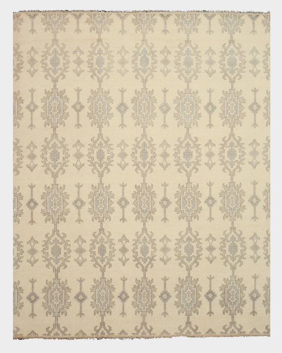 EORC Hand-knotted Wool Ivory Traditional Oriental Mono Rug