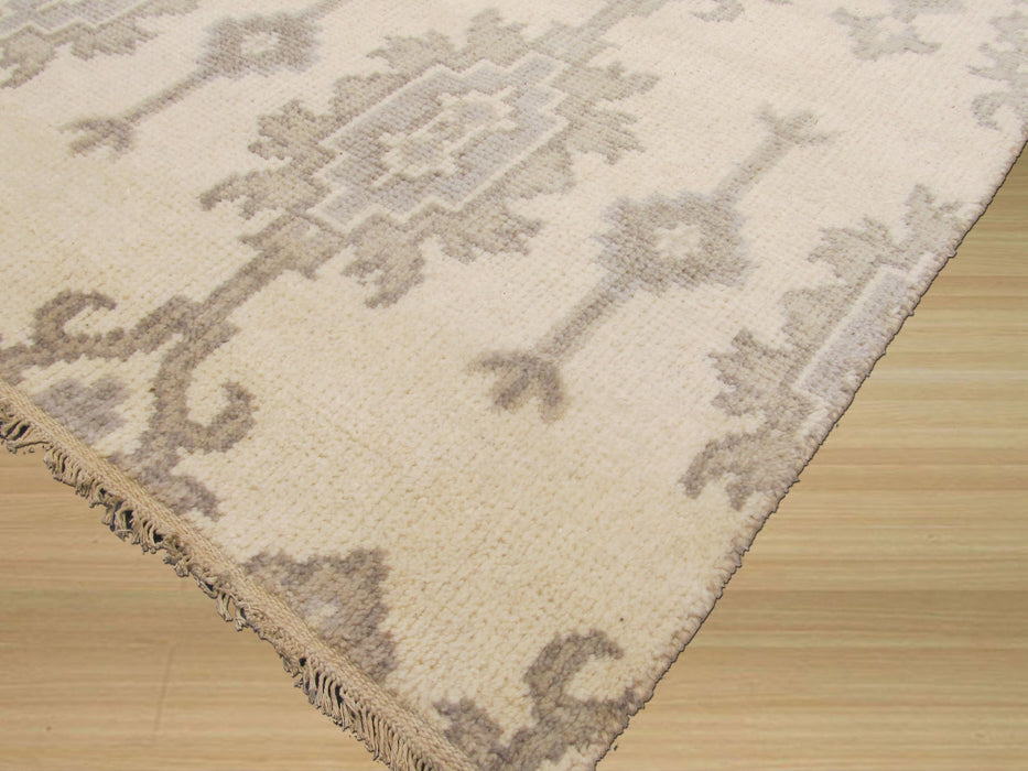 EORC Hand-knotted Wool Ivory Traditional Oriental Mono Rug