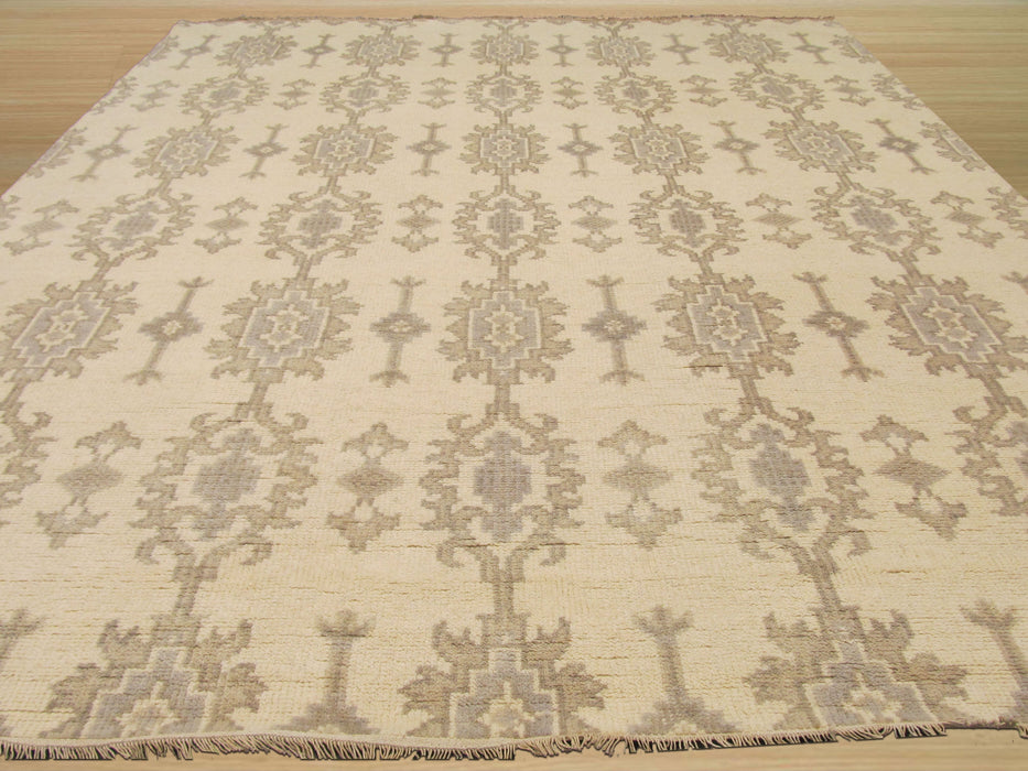 EORC Hand-knotted Wool Ivory Traditional Oriental Mono Rug