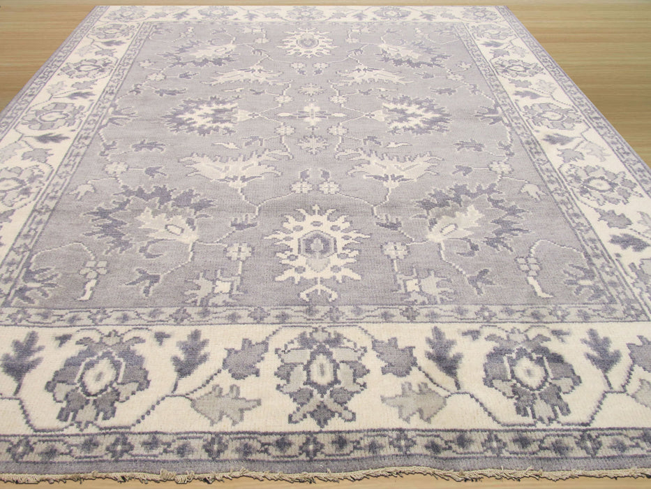 EORC Hand-knotted Wool Gray Traditional Oriental Mono Rug