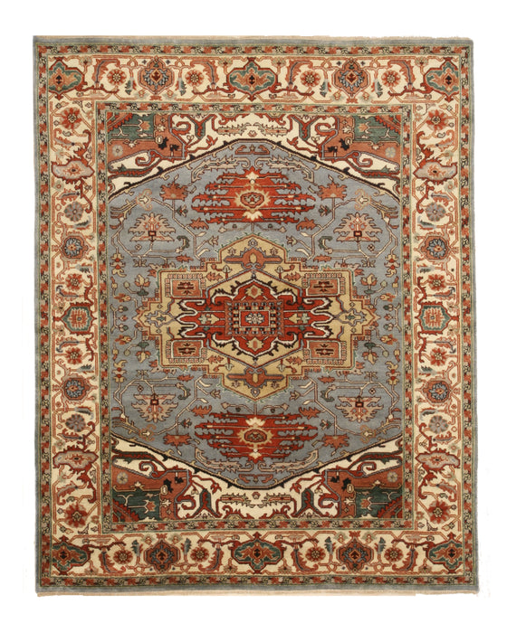 EORC Blue Hand Knotted Wool Serapi Rug