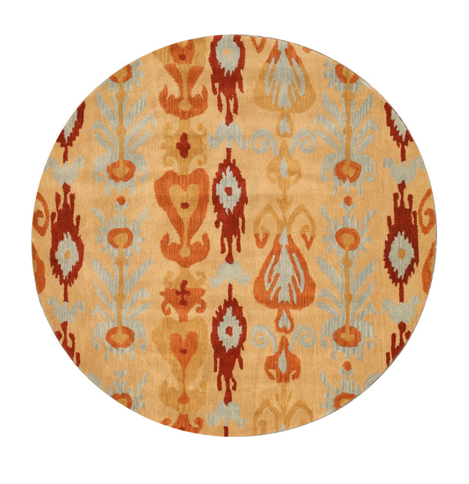 EORC Hand-tufted Wool Beige Transitional Abstract Ikat Rug