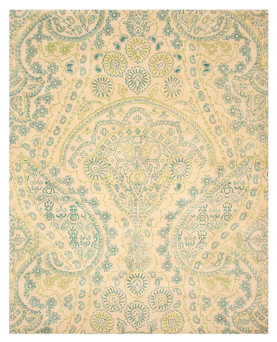 EORC Hand-tufted wool Ivory Transitional Paisley Jain Rug