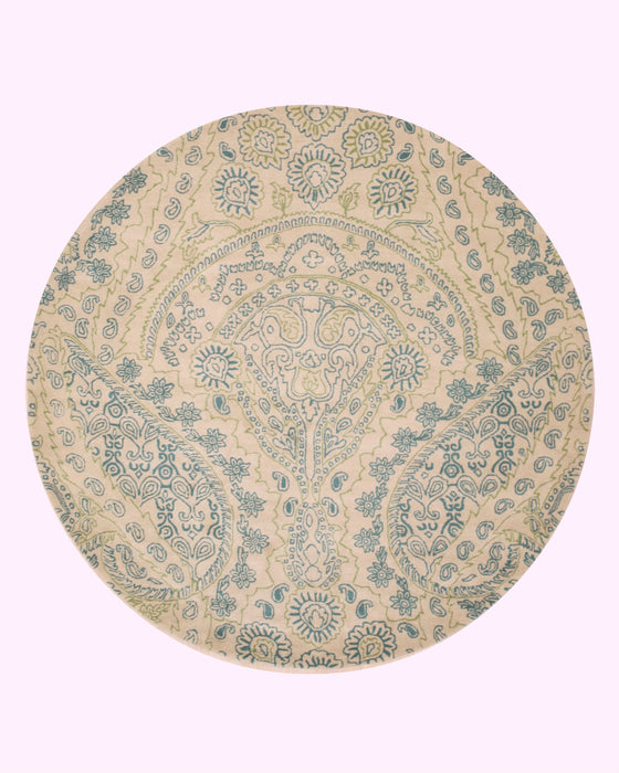 EORC Hand-tufted wool Ivory Transitional Paisley Jain Rug