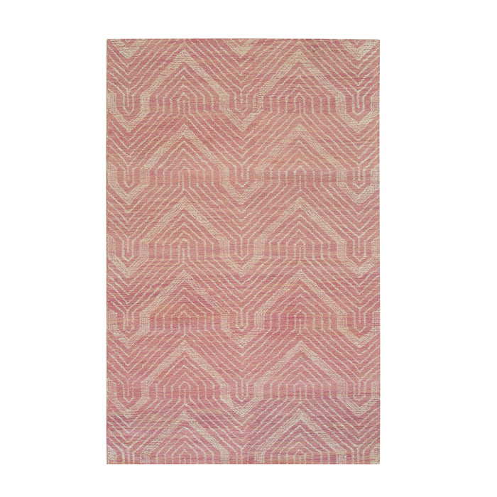 EORC Pink Hand-Tufted Wool Spring Rug