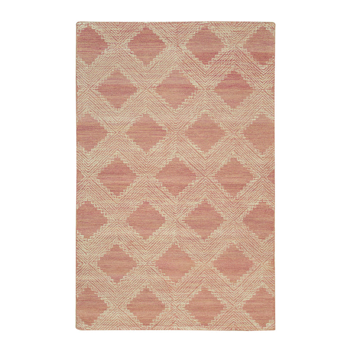 EORC Pink Hand-Tufted Wool Spring Rug