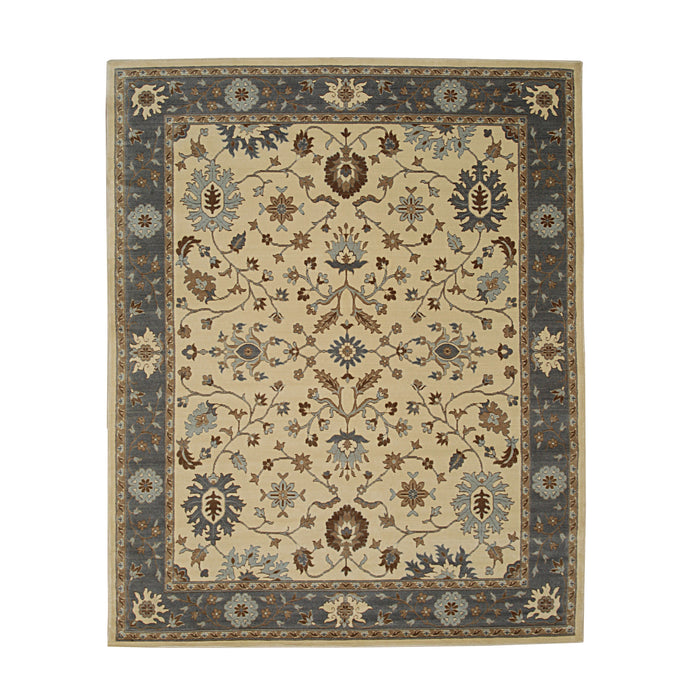 EORC Ivory Hand Crafted Wool Oushak Rug