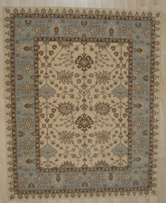 EORC Ivory Hand Crafted Wool Oushak Rug