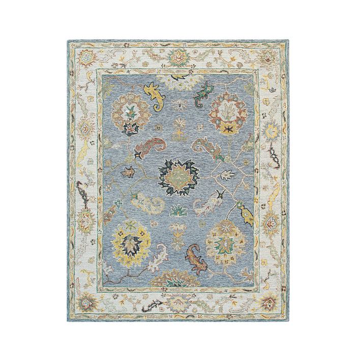 EORC Gray/Ivory Hand-Tufted Wool Classic Oushak Rug