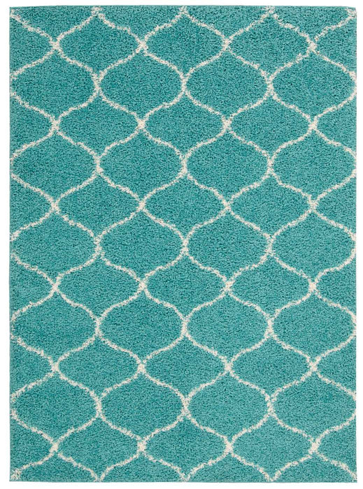 Nourison Windsor Teal Shag Area Rug