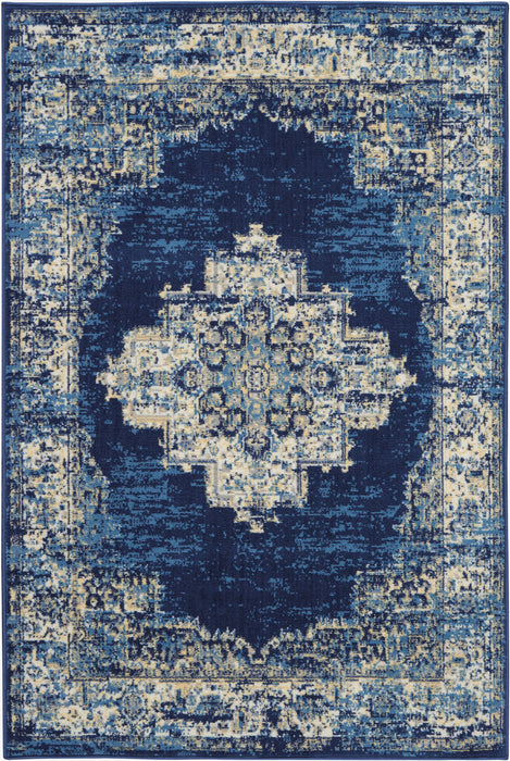 Nourison Grafix GRF14 Navy Blue Area Rug