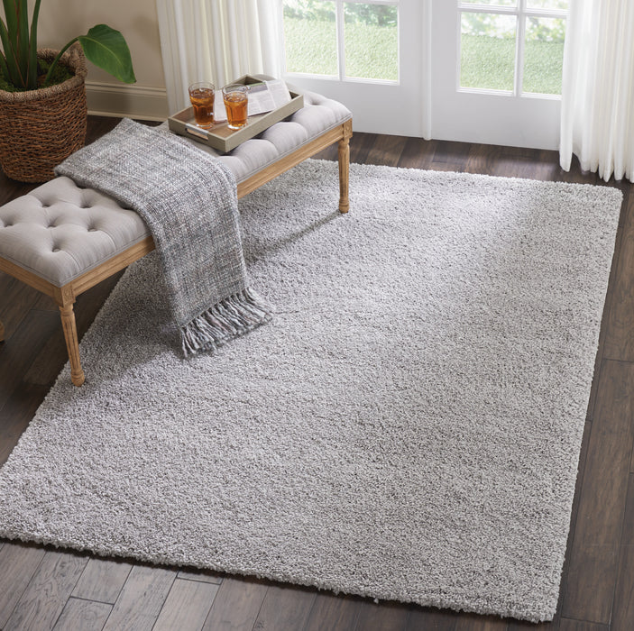 Nourison Malibu Shag MSG01 Silver Grey Area Rug