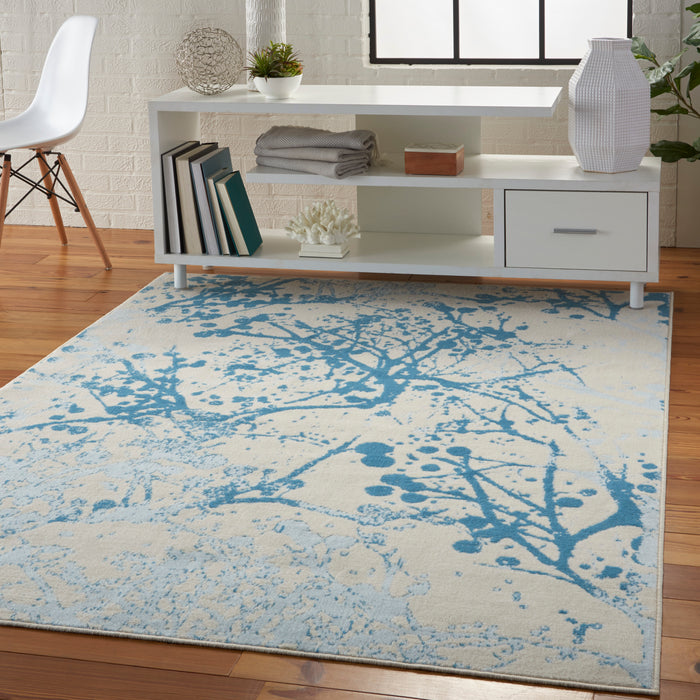 Nourison Jubilant JUB12 Ivory/Blue Area Rug