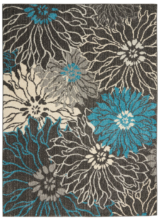 Nourison Passion PSN17 Charcoal/Blue Area Rug