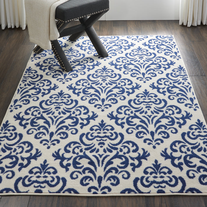 Nourison Grafix GRF06 White/Blue Area Rug