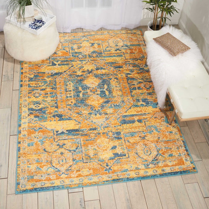 Nourison Passion PSN07 Teal/Sun Area Rug