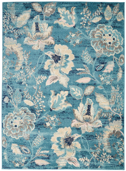 Nourison Tranquil TRA02 Turquoise Area Rug