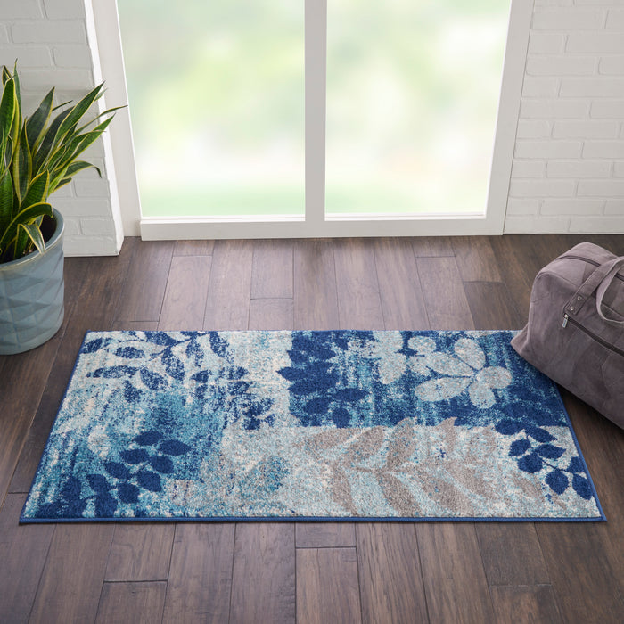 Nourison Tranquil TRA01 Navy/Light Blue Area Rug