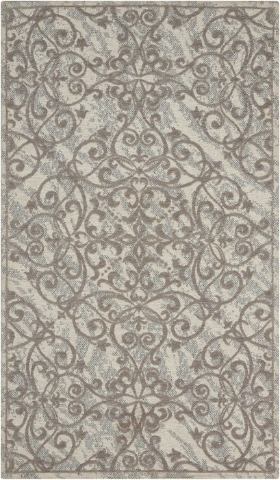 Nourison Damask DAS01 Ivory/Grey Area Rug