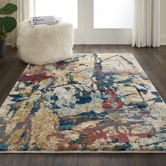 Nourison Fusion FSS10 Cream/Multicolor Area Rug