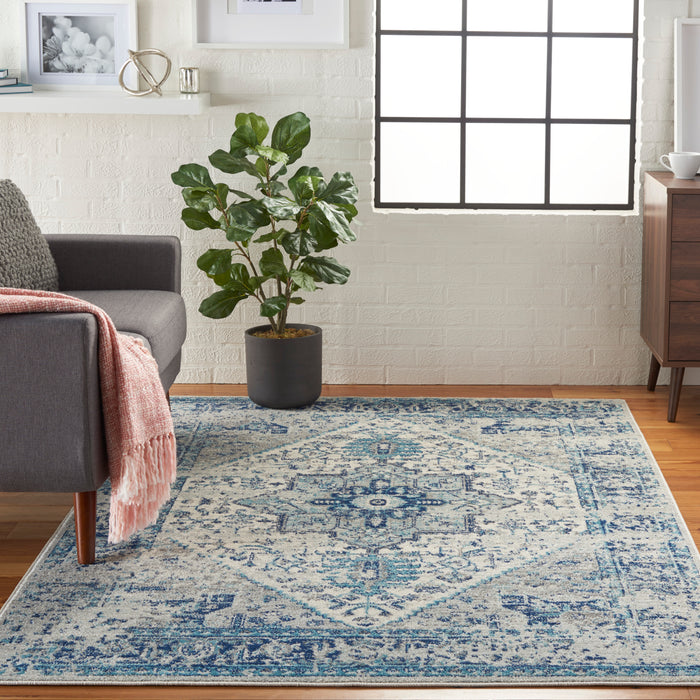 Nourison Tranquil TRA06 Ivory/Light Blue Area Rug