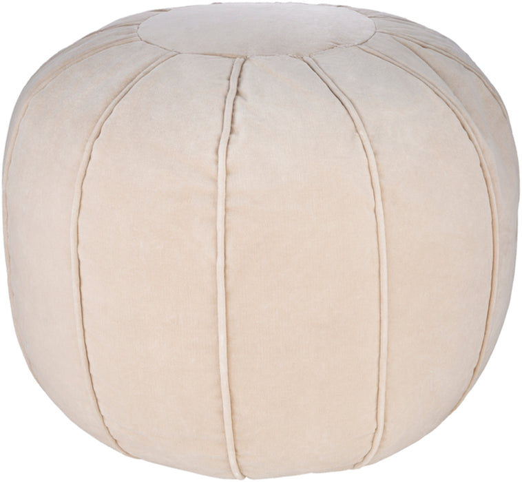 Livabliss Cotton Velvet CVPF-010 Solid & Border Velvet Pouf