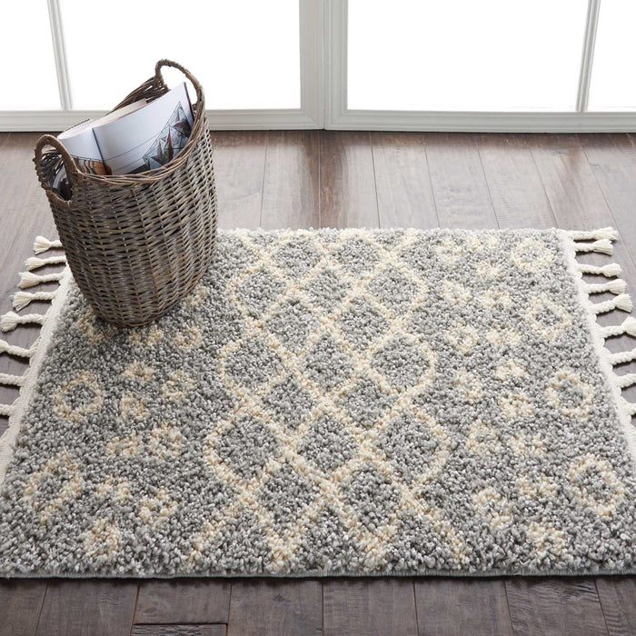 Nourison Moroccan Shag MRS02 Silver Area Rug