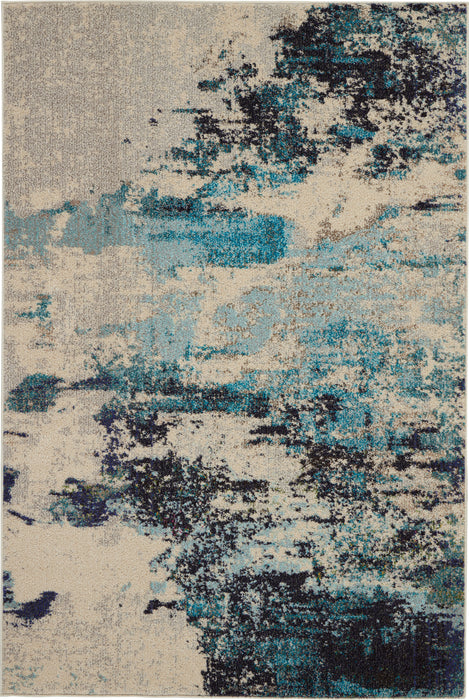 Nourison Celestial CES02 Ivory/Teal Blue Area Rug