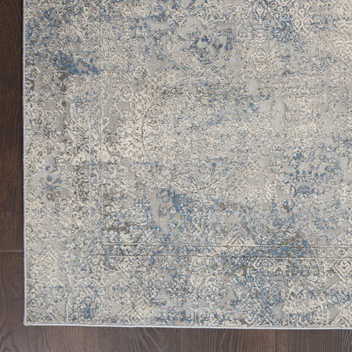 Nourison Rustic Textures RUS09 Ivory/Light Blue Area Rug