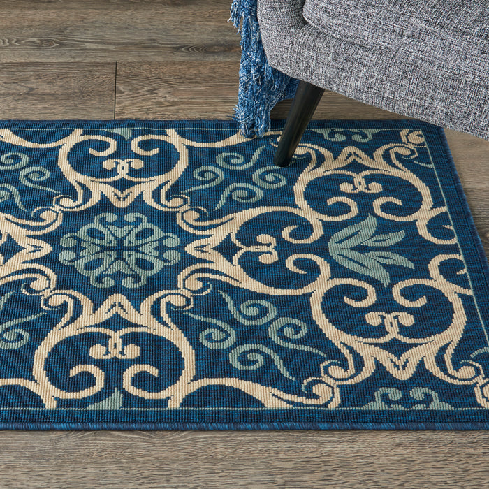 Nourison Caribbean CRB02 Navy Area Rug