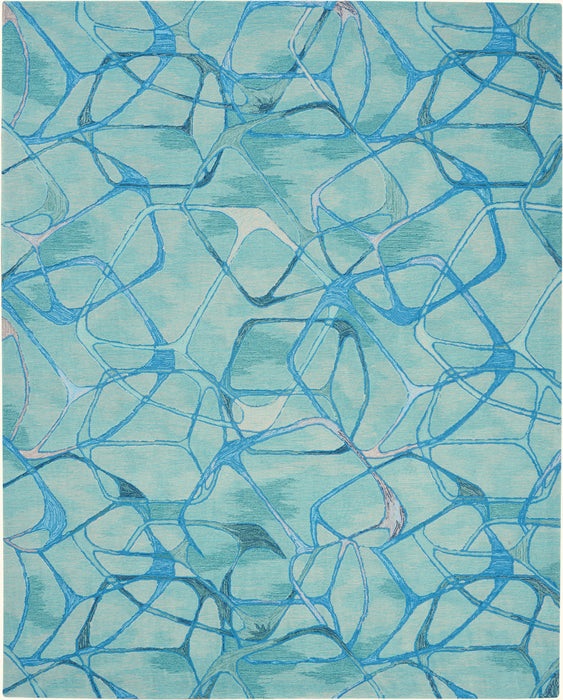 Nourison Symmetry SMM05 Aqua Blue Area Rug