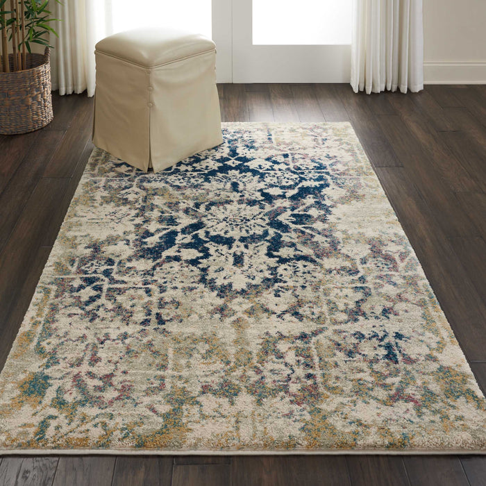 Nourison Fusion FSS12 Cream/Blue Area Rug