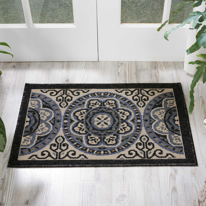 Nourison Caribbean CRB15 Ivory/Charcoal Area Rug