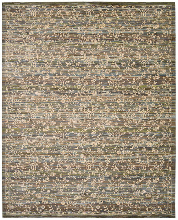 Nourison Rhapsody RH012 Blue/Moss Area Rug