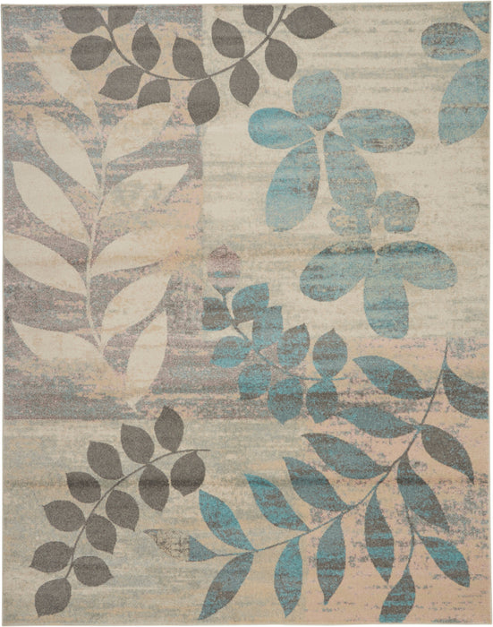 Nourison Tranquil TRA01 Ivory/Light Blue Area Rug