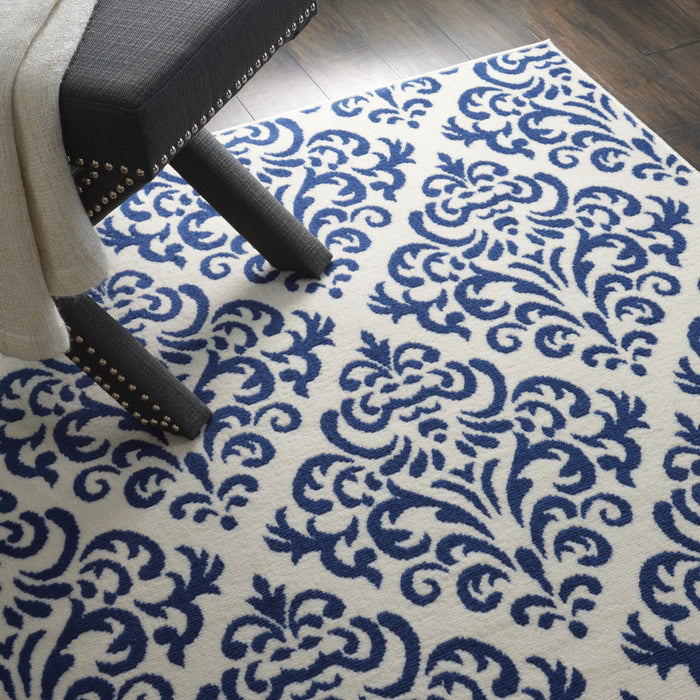 Nourison Grafix GRF06 White/Blue Area Rug