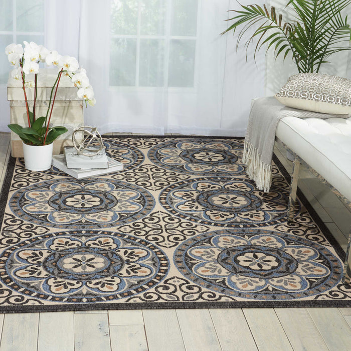 Nourison Caribbean CRB15 Ivory/Charcoal Area Rug