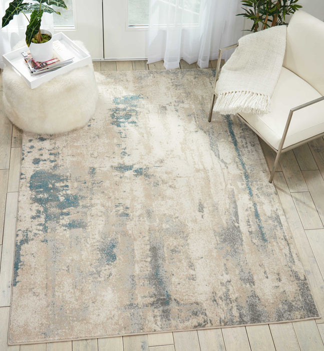 Nourison Maxell MAE17 Ivory/Teal Area Rug