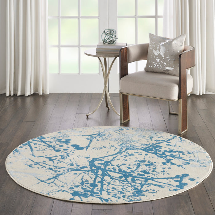 Nourison Jubilant JUB12 Ivory/Blue Area Rug