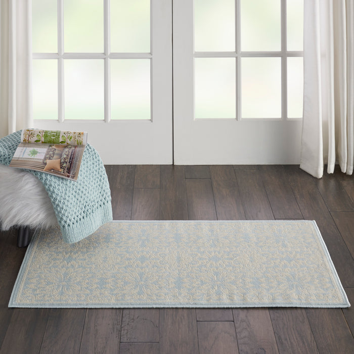 Nourison Jubilant JUB06 Ivory/Light Blue Area Rug