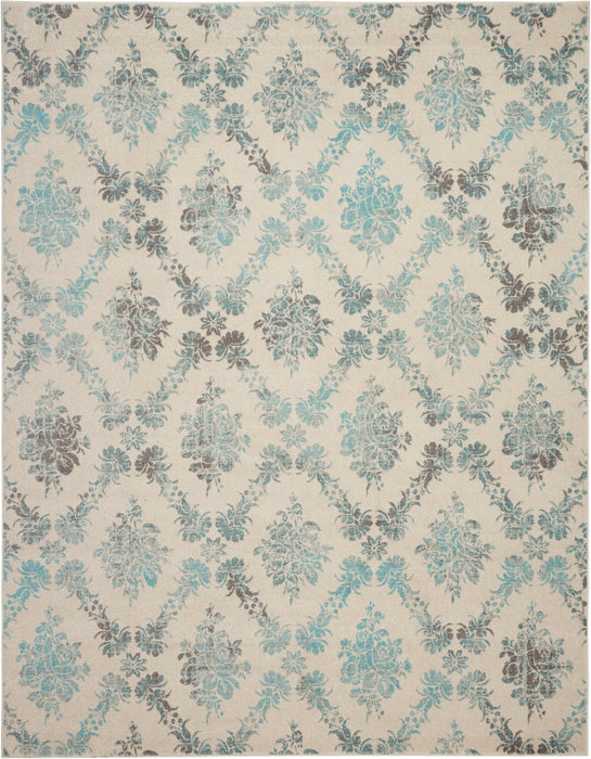 Nourison Tranquil TRA09 Ivory/Turquoise Area Rug