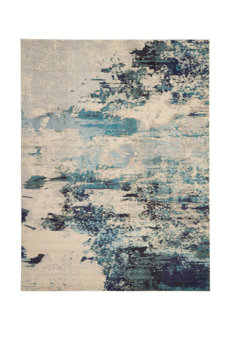 Nourison Celestial CES02 Ivory/Teal Blue Area Rug