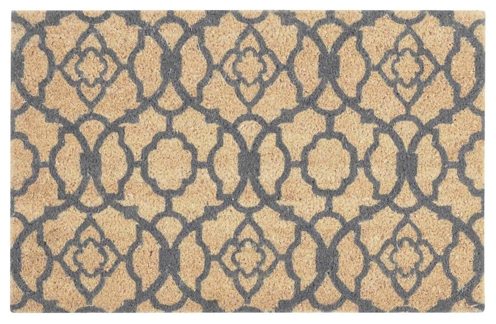 Waverly Greetings Lovely Lattice Gray Doormat by Nourison, Rectangular 2'x3'