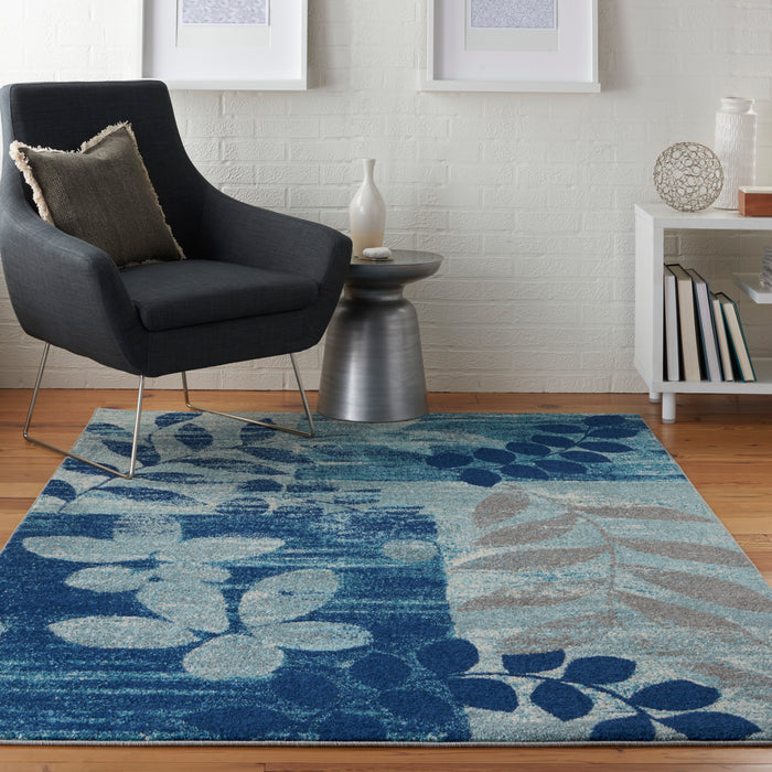 Nourison Tranquil TRA01 Navy/Light Blue Area Rug