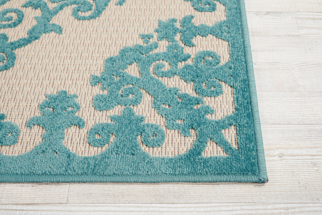 Nourison Aloha ALH12 Aqua Area Rug